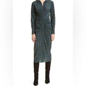 VERONICA BEARD Mesika Green Silk Midi